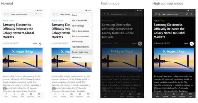 Samsung Internet Adds Night Mode Tracking Blocker And Compatibility