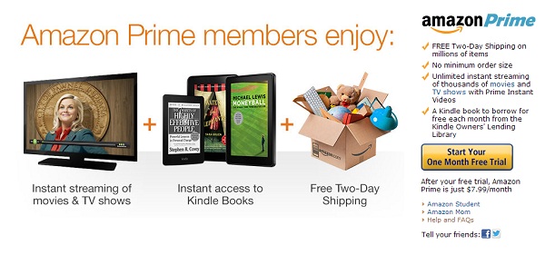 Amazon Prime Offered For 7 99 Per Month