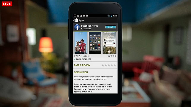 Facebook Home on an Android phone.