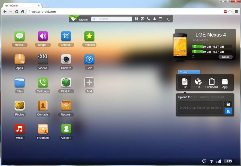 AirDroid: Control your Android device from a PC!