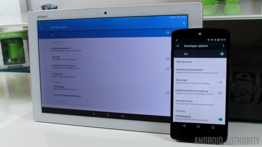 Android developer options Xperia Z4 Tablet Nexus 5