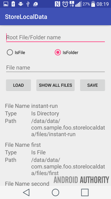 Android java storage. ISFOLDER.