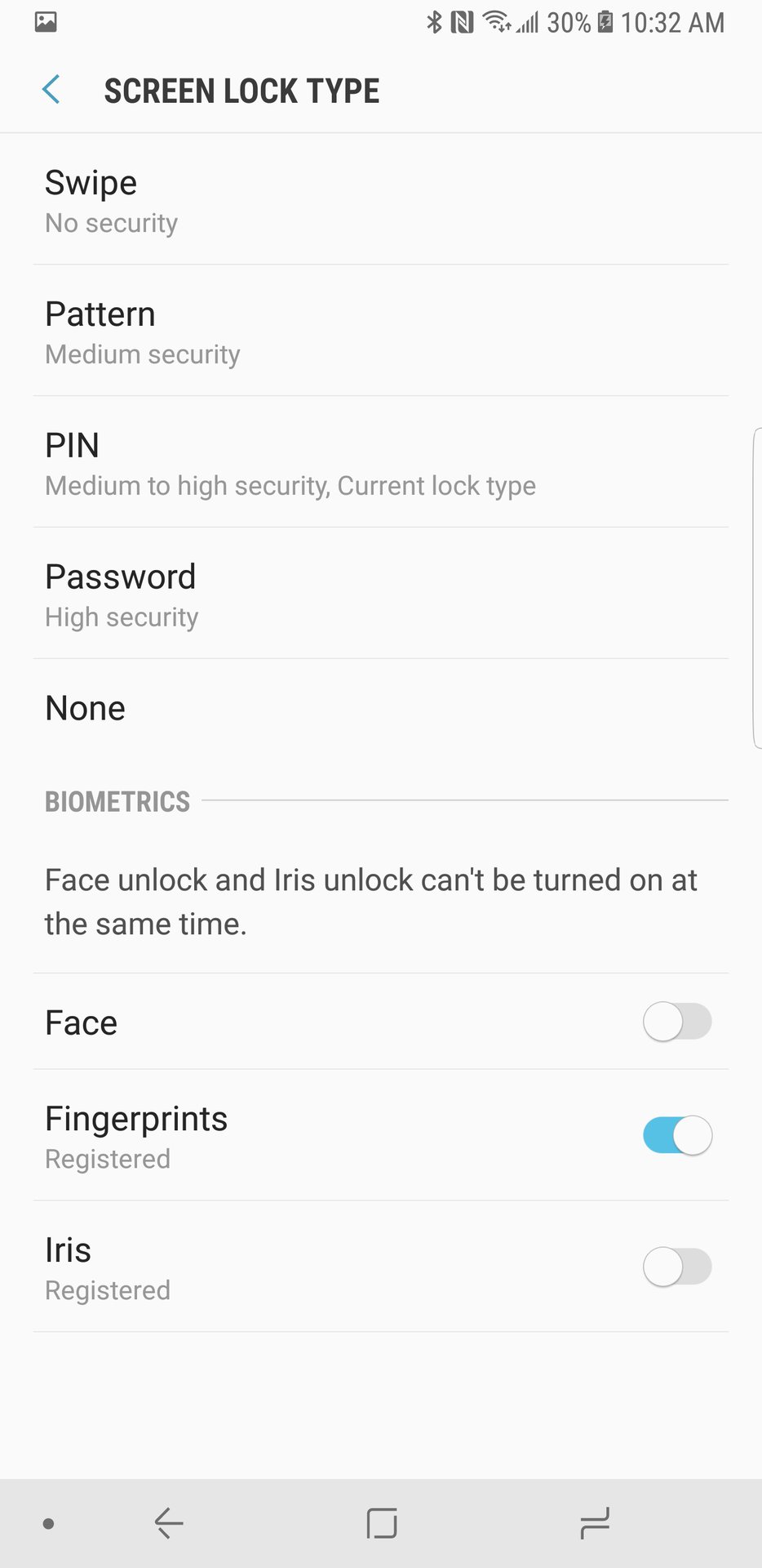 How to change unlock method on Samsung Galaxy Note 8