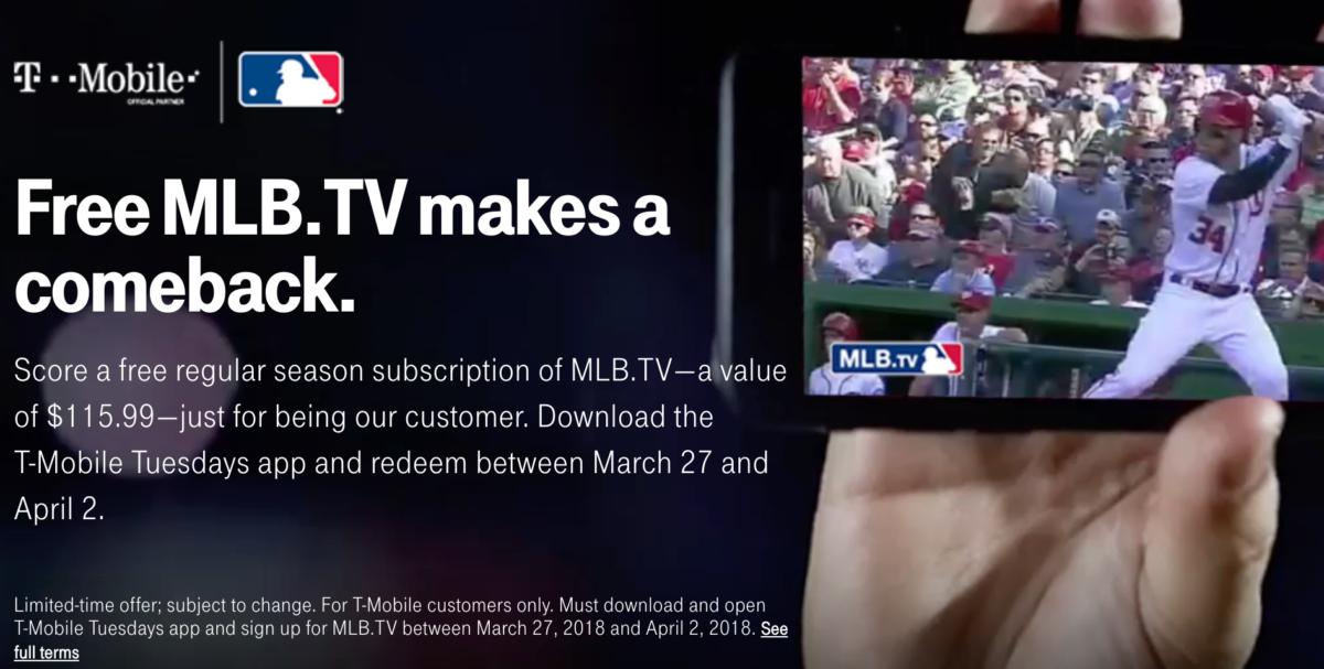 TMobile customers will get another free annual MLB.TV subscription