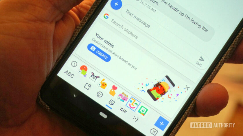 Gboard's new Mini sticker pack looks very familiar to Android's stock ...