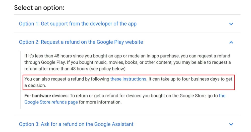 Google Play refund decision may take up to four days now (Updated)