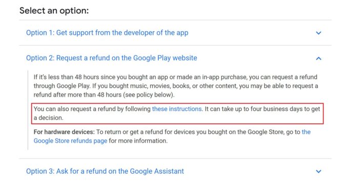 Google Play Refund Decision May Take Up To Four Days Now (updated)