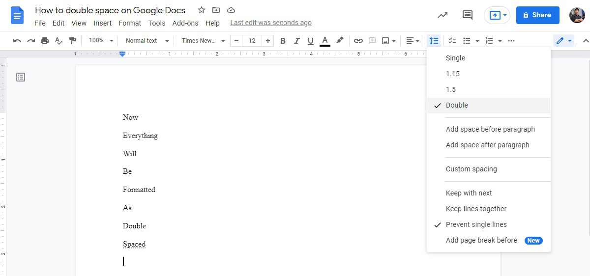 How To Double space On Google Docs Android Authority