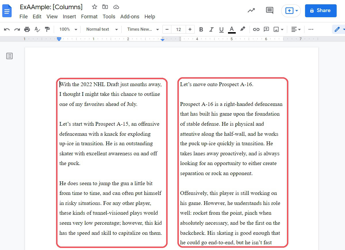 How To Create Columns In Google Docs Android Authority