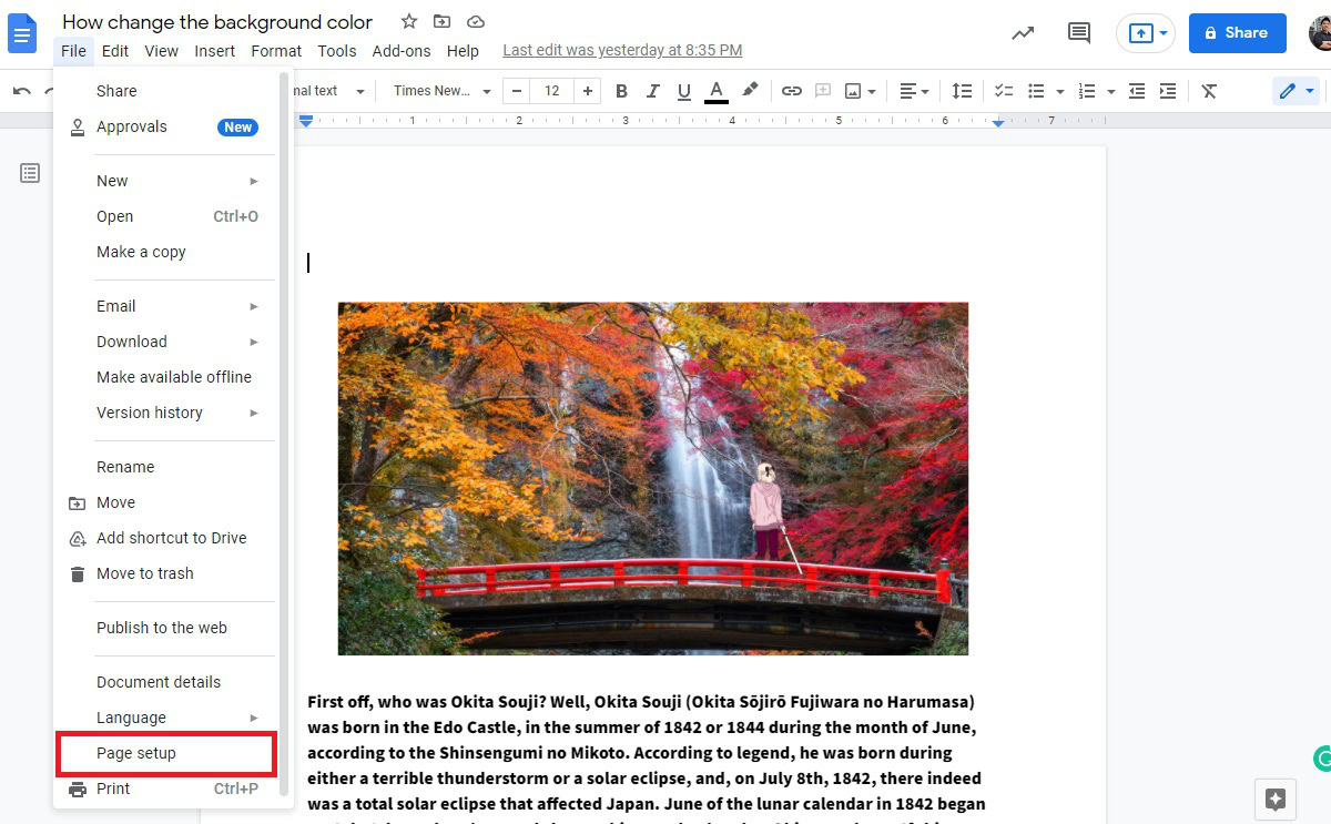 How to change page background color on Google Docs - Android Authority