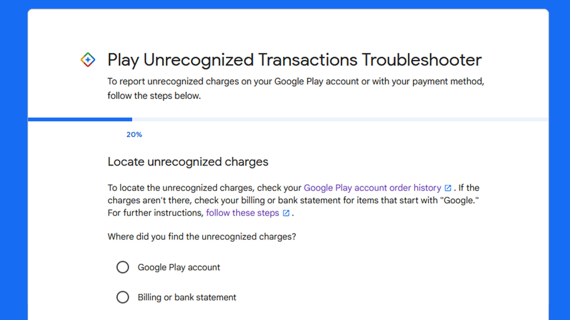 I have an unauthorized transaction I need to report - Google Play Community