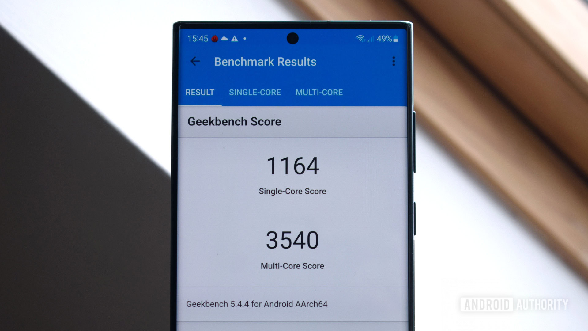 Samsung Galaxy S22 Ultra GeekBench 5 benchmark