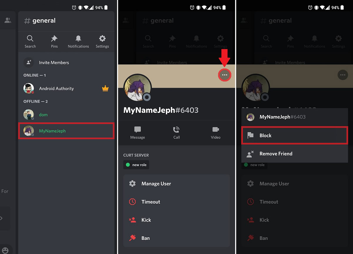 How To Block Or Mute Someone On Discord Android Authority