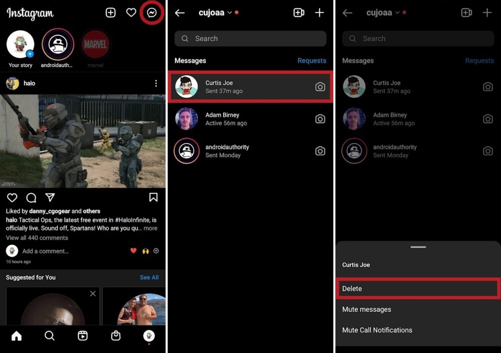 How to delete Instagram messages - Android Authority