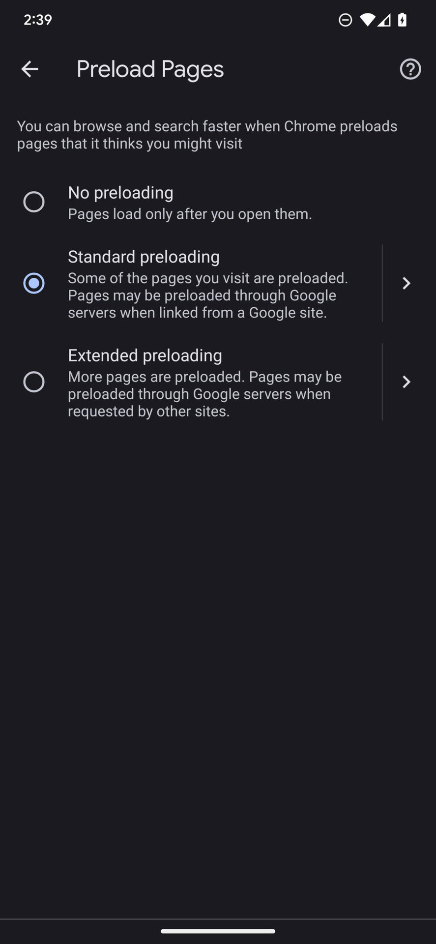 How to turn on Preload Pages on Chrome for Android 5