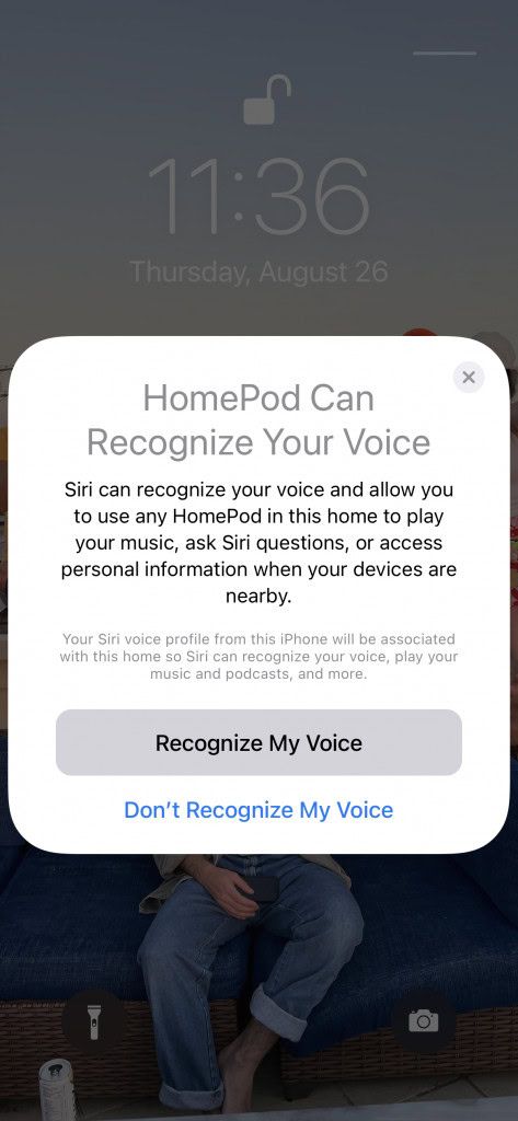 iPhoneのHomePod音声認識カード。