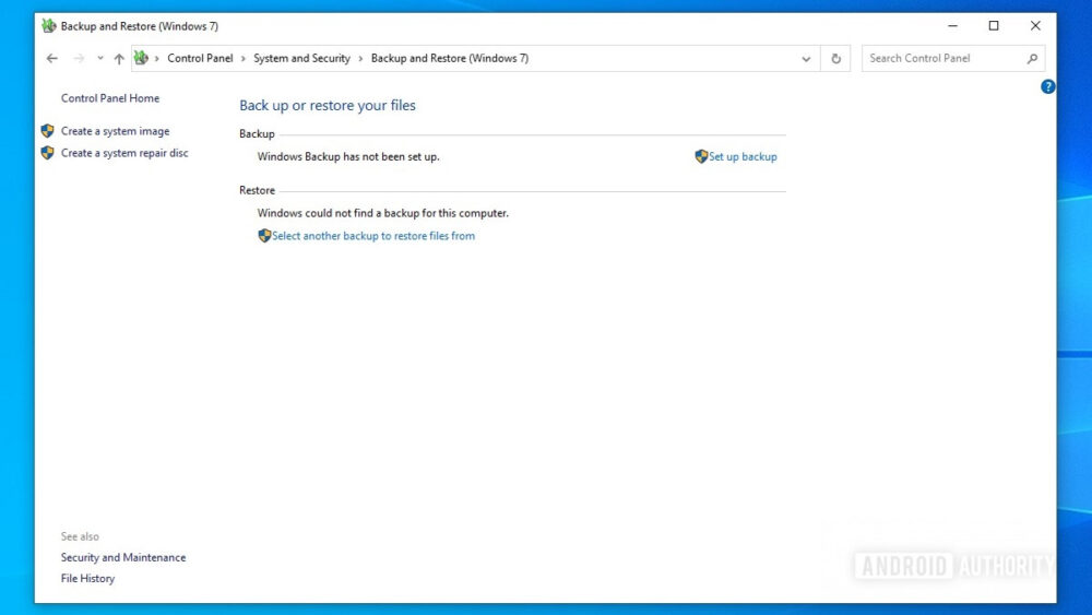 How To Backup Windows 10, And Restore It - Android Authority