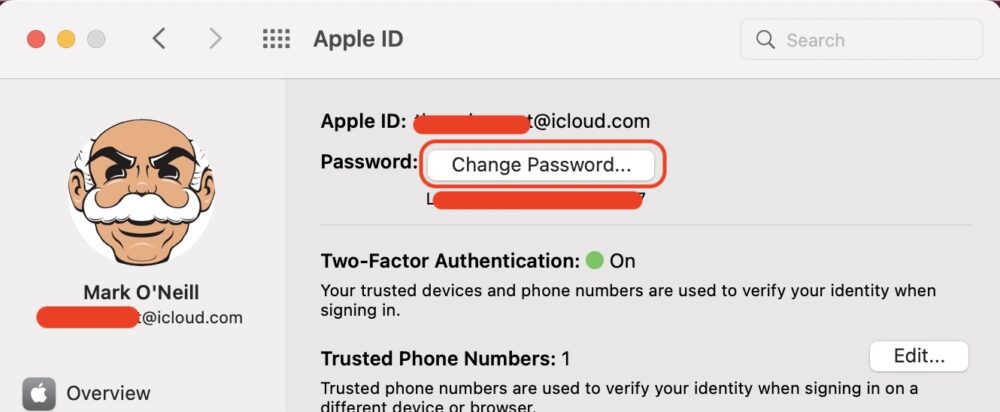 icloud com email password