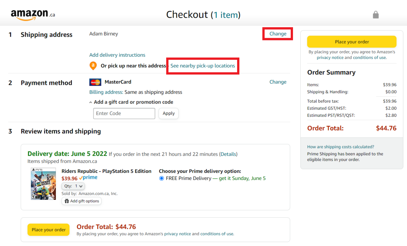 how to add shipping address to amazon list