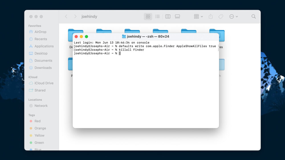 how to open a hidden file in mac terminal