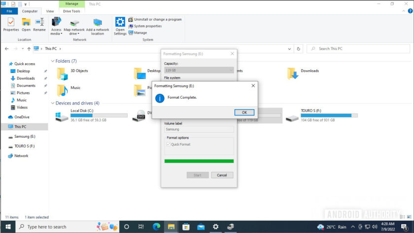 How to format and partition an external hard drive or SSD on Windows