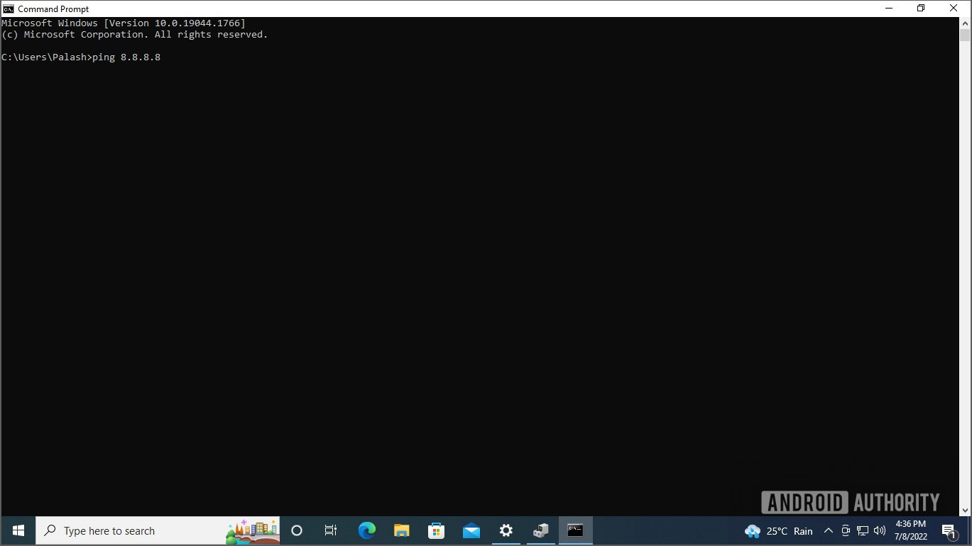 Windows ping test command