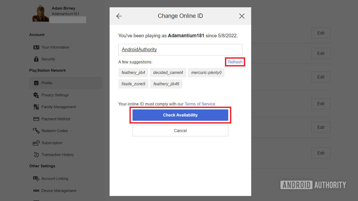 How to change your PlayStation Network username - Android Authority