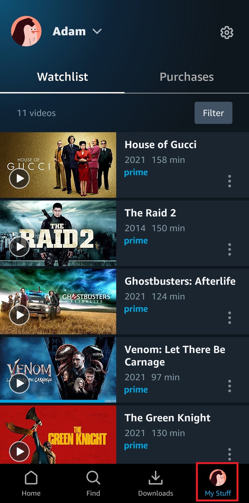 Setting to only allow free stuff on prime video and app