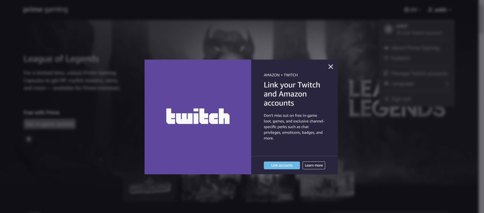 How to link a new Riot Games account to Prime Gaming : r/Twitch