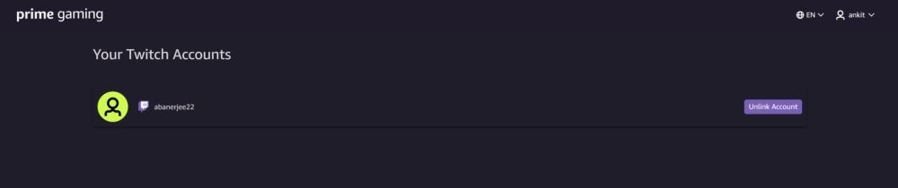 how to link a second twitch account to amazon prime