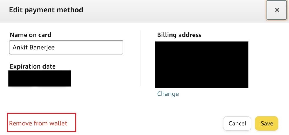 comment enlever carte de credit amazon