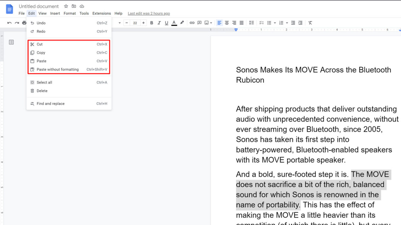 How to copy and paste in Google docs Android Authority