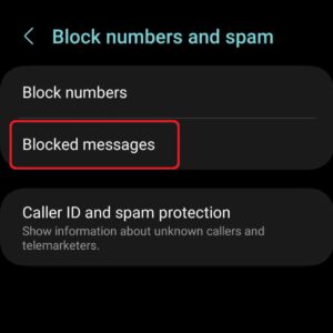 block text messages samsung s21