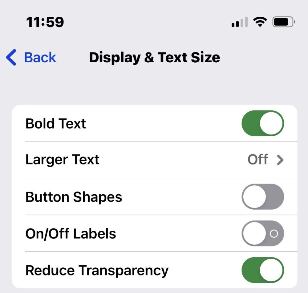 change font size iphone home screen