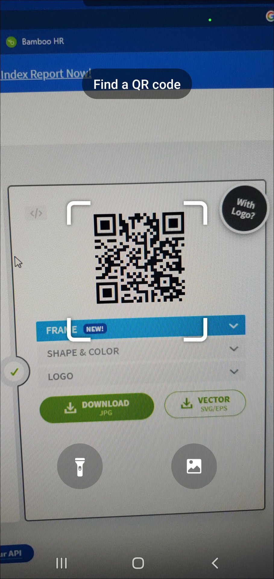 Read QR code using Samsung Quick Toggle 2