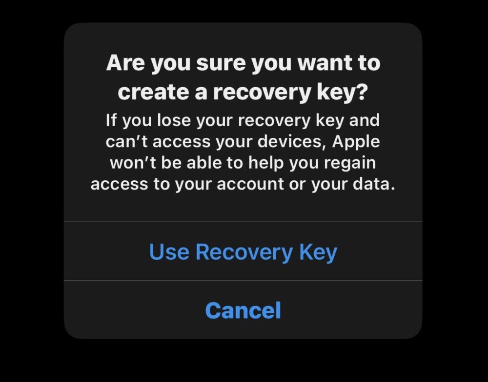 how to get recovery key for apple id