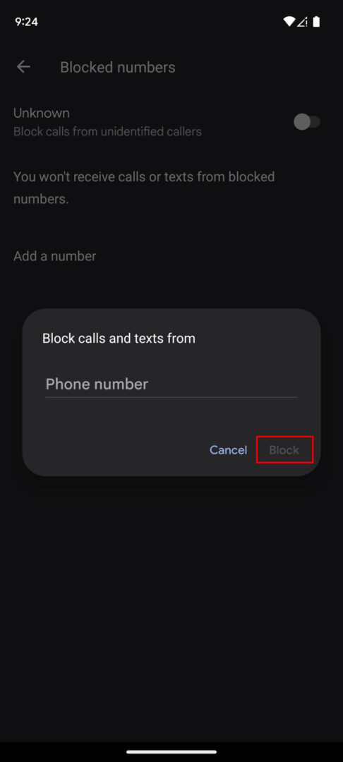 how do i block a number from calling me android