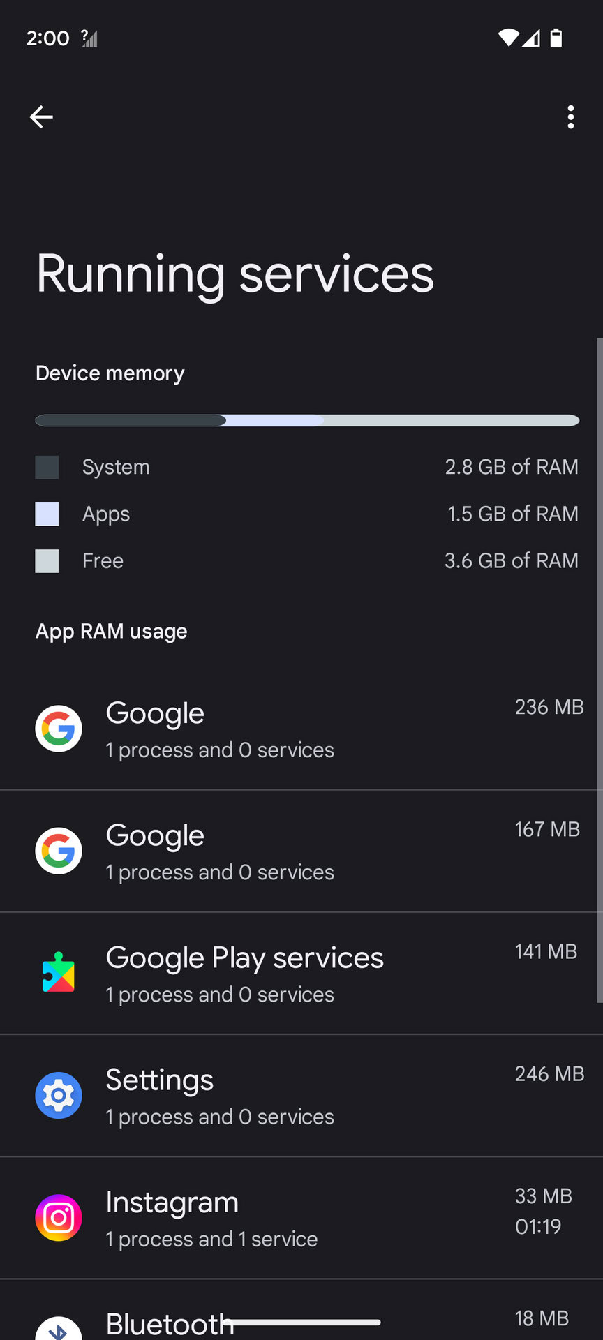 How to check RAM usage on Android 7