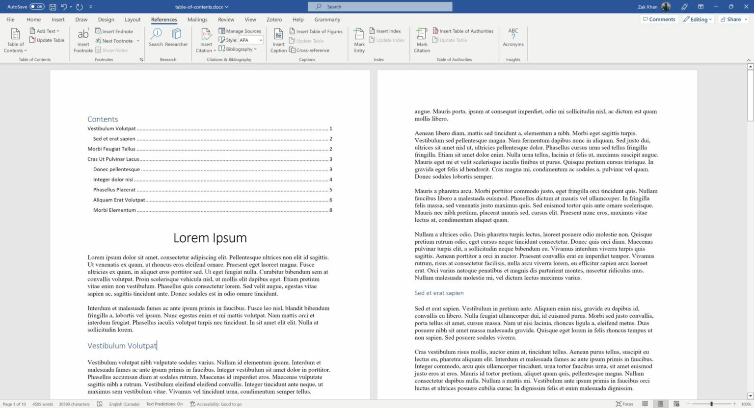How to create a table of contents in Microsoft Word - Android Authority