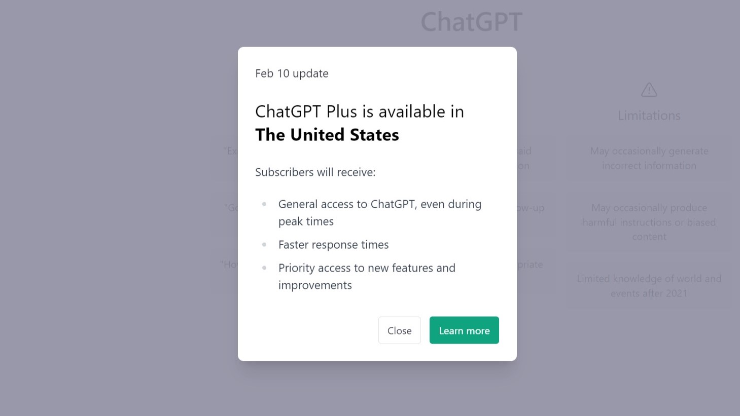 chatgpt plus اکنون در دسترس است