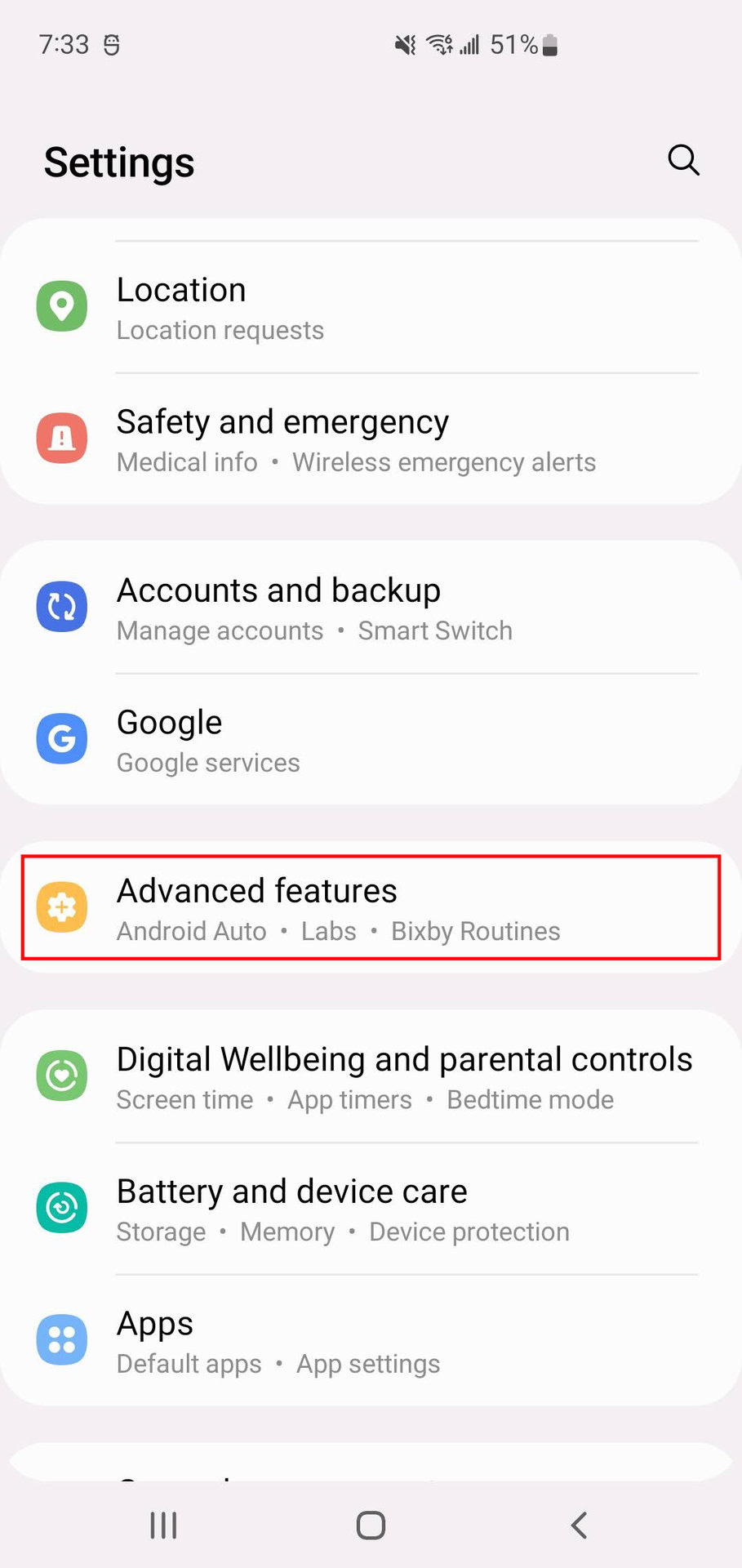 How to enable Palm swipe on Samsung 1