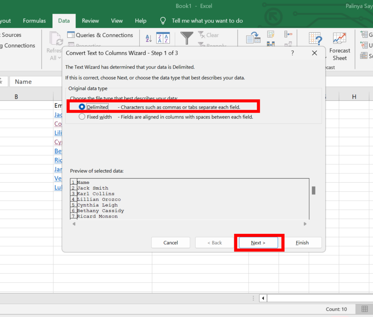 How To Separate First And Last Name In Excel - Android Authority