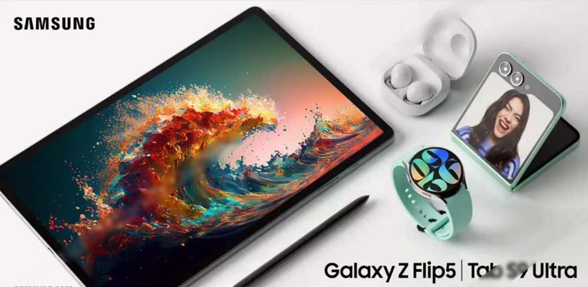 Samsung Galaxy Tab S9 Galaxy Flip 5 Galaxy Buds 3 Galaxy Watch 6 leaked render