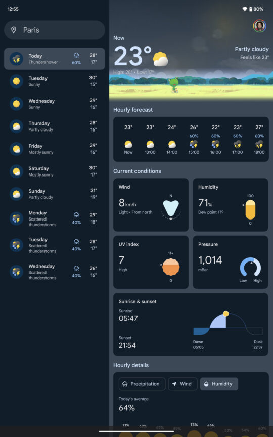 The Pixel Tablet's new Google Weather app is gorgeous