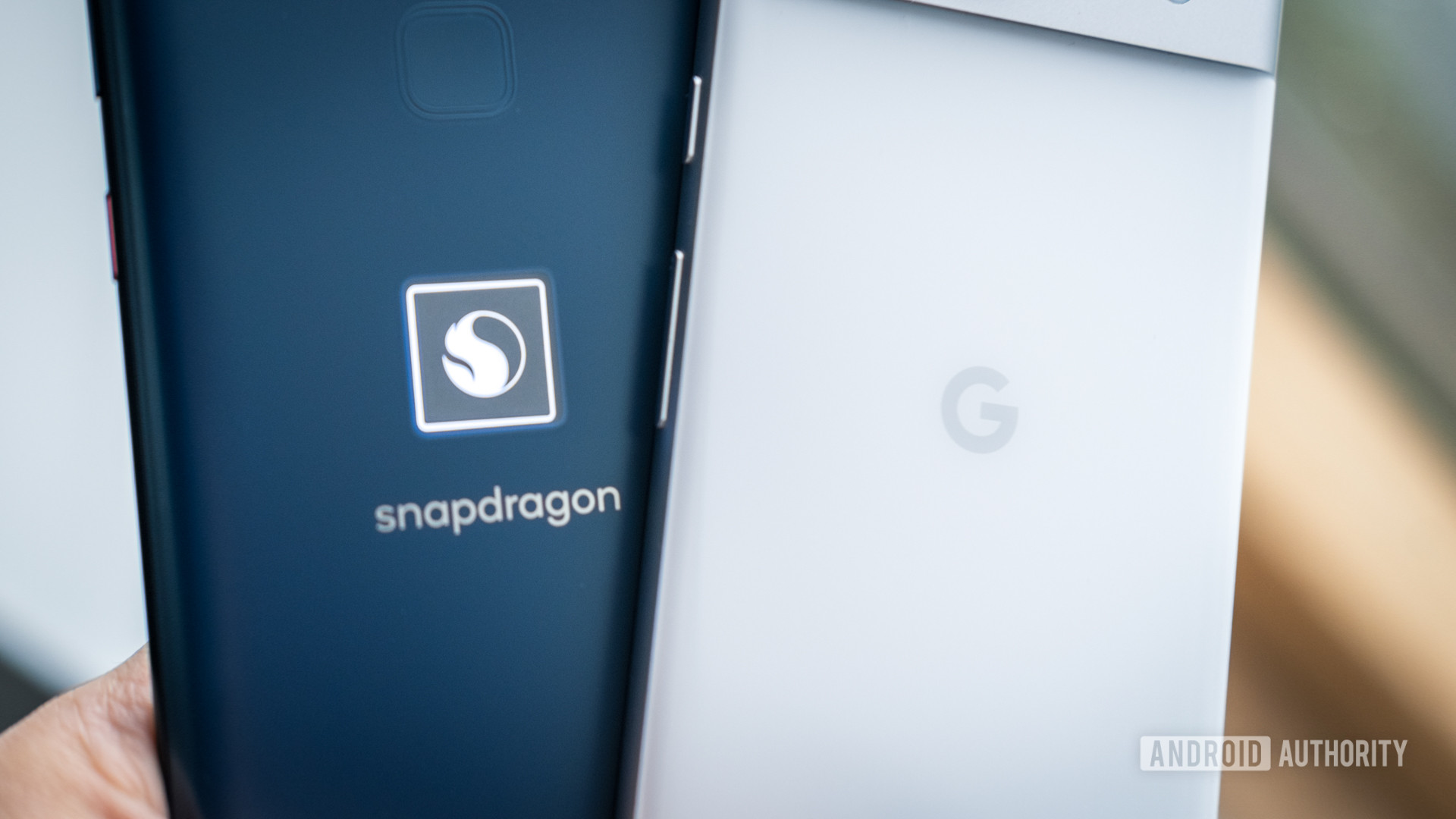 Google Tensor and Snapdragon logos