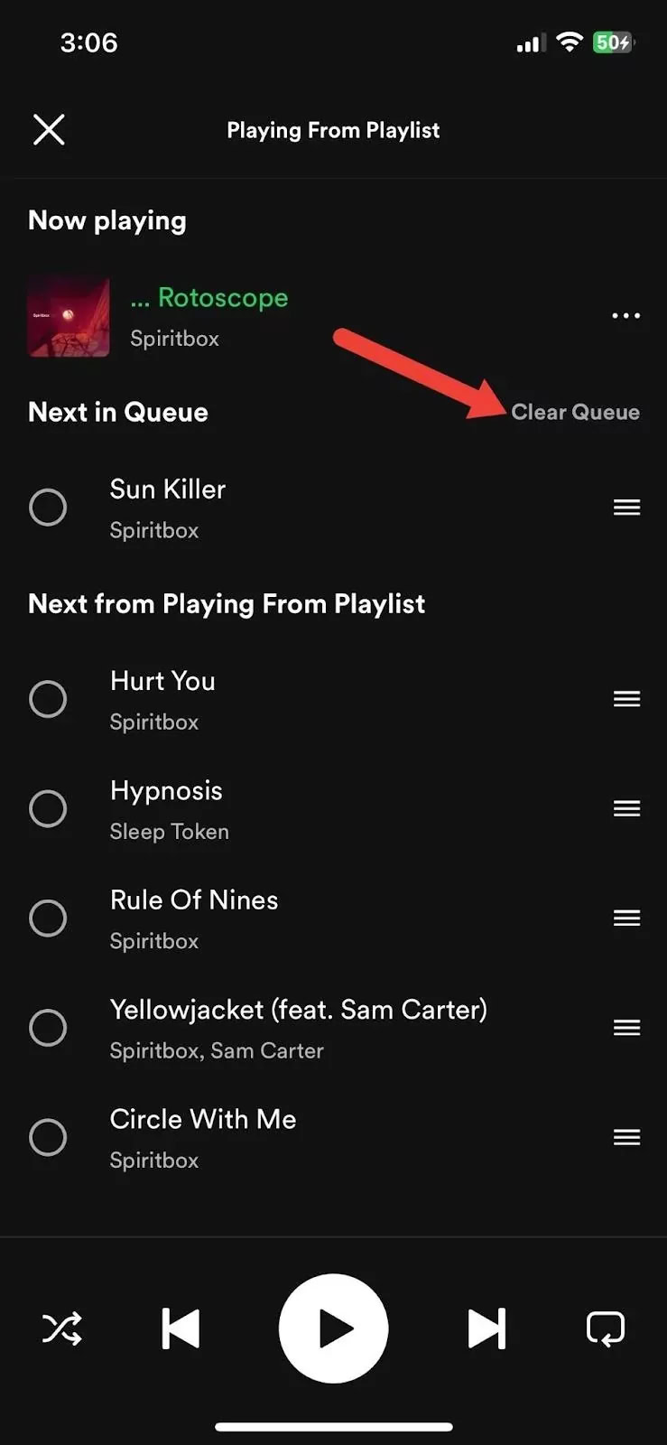 How to clear queue on Spotify for Android (3)