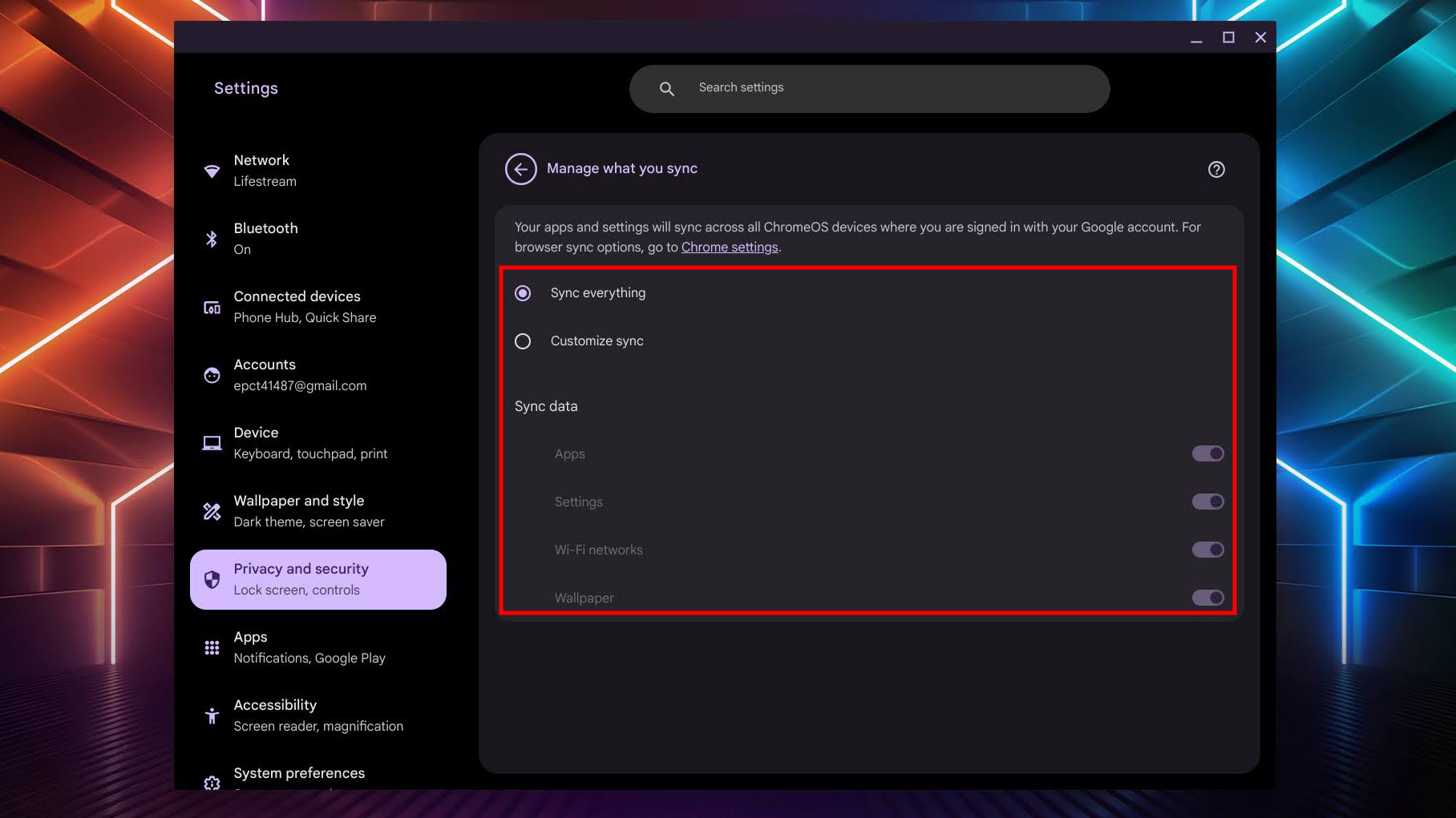 How to sync Chromebook settings across devices May 2024 (3)