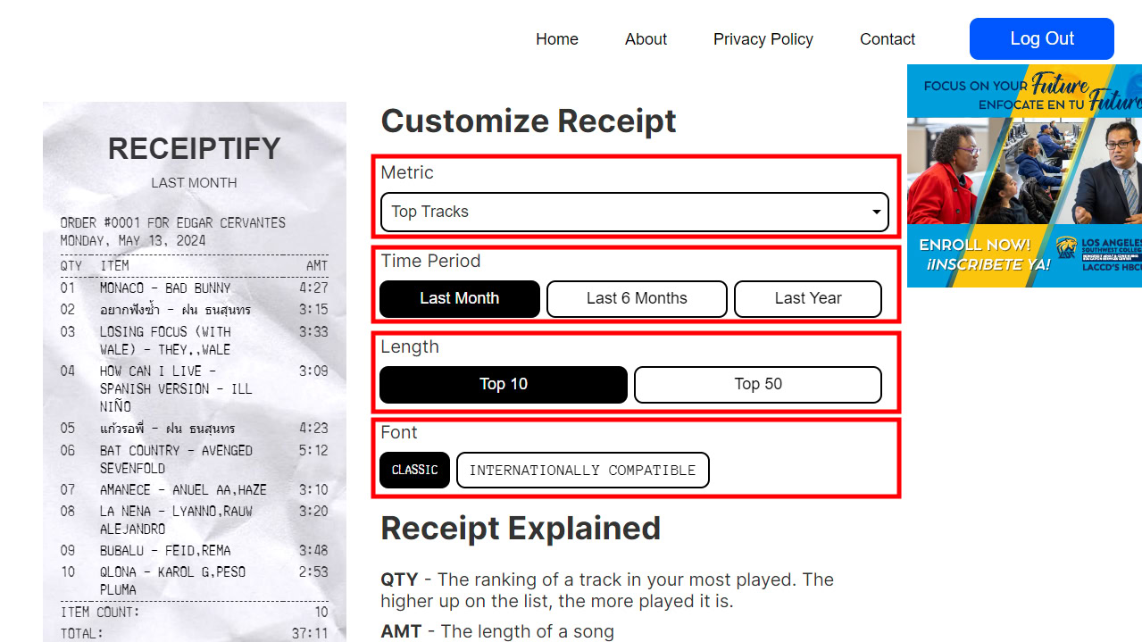 How to get a receipt with your most played Spotify tracks (3)