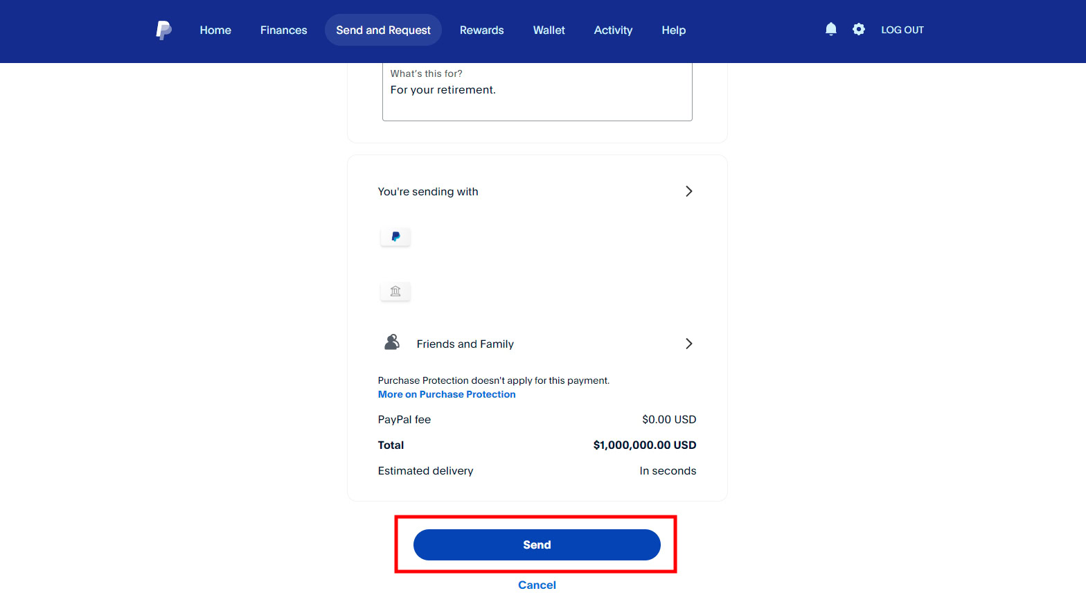How to send money on the PayPal website (4)