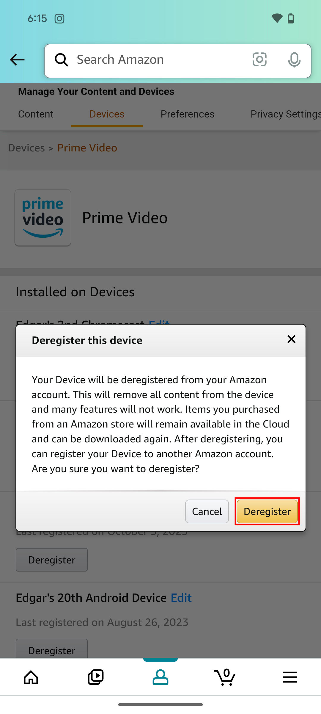 How to Sign Out of Amazon Prime Video on TV via the app 4